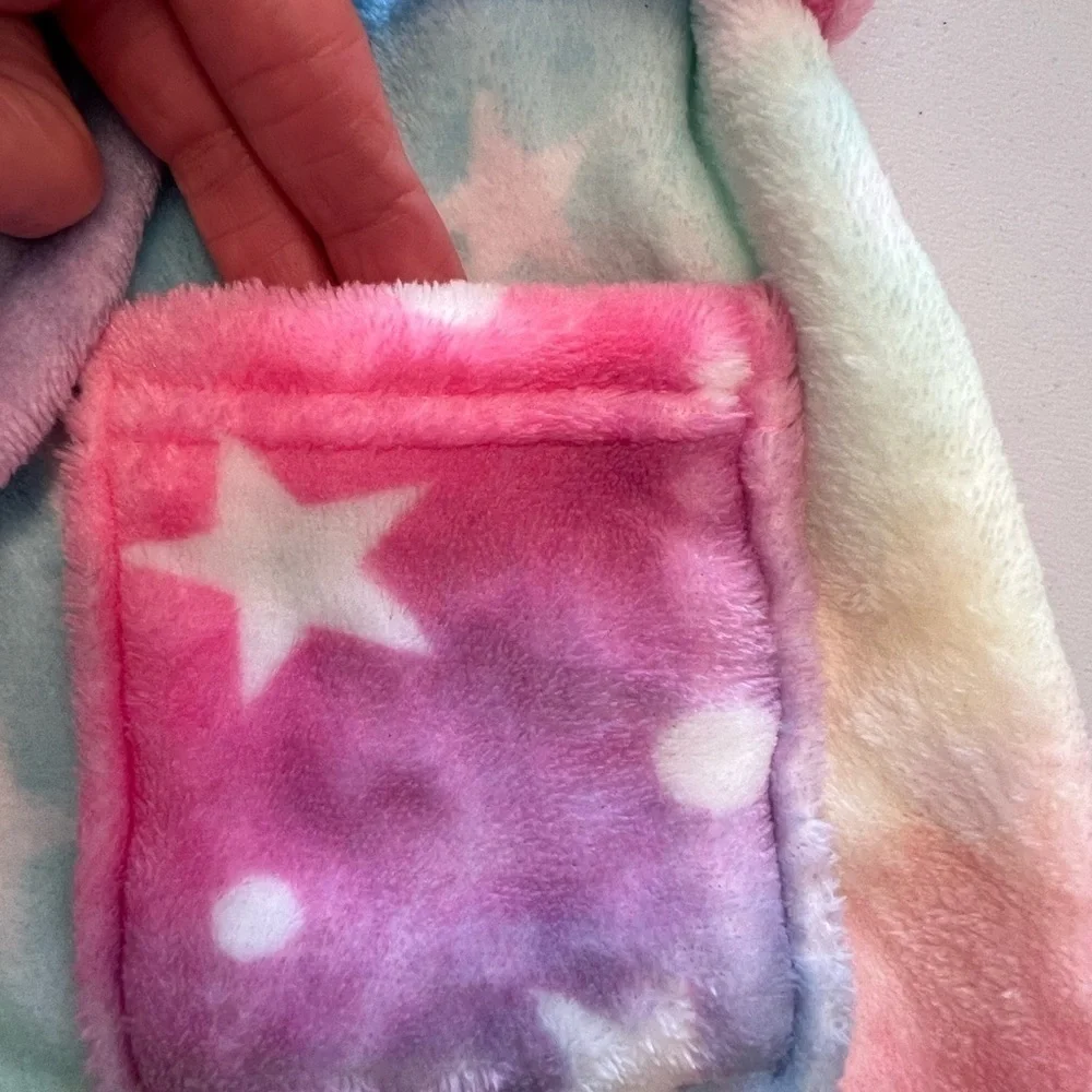 Girls Unicorn Hooded Kids Robe - Pink, Blue, White Sz 110